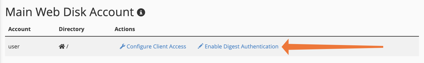 cPanel WebDav Digest Authentication