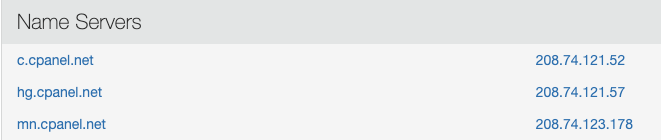 cPanel Nameservers