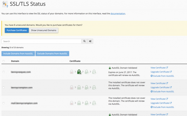 AutoSSL Domain Exclusion